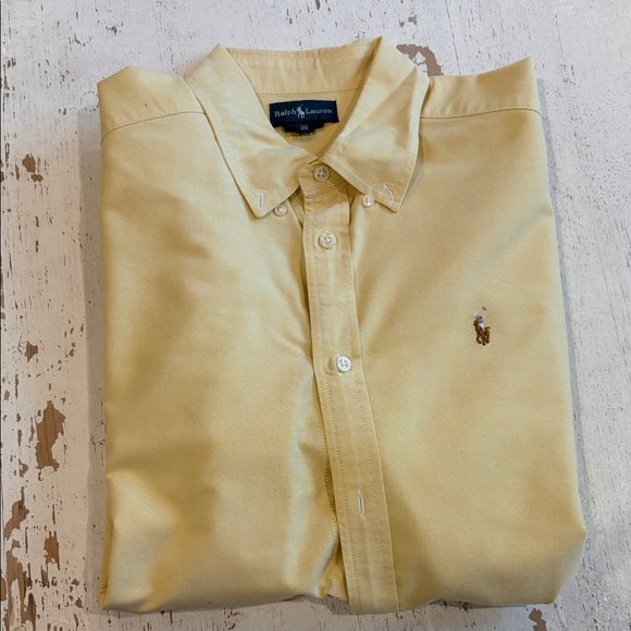Ralph Lauren Other - Ralph Lauren Men’s Pale Yellow Button-Down Polo Shirt